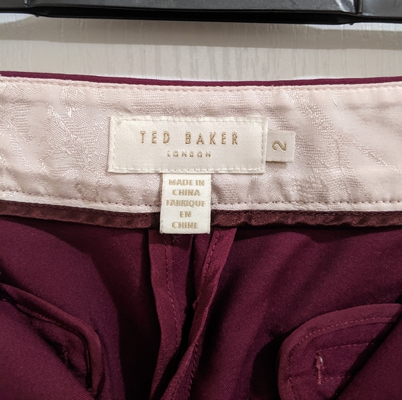 Ted Baker Maroon Suit Trousers with side detail - Picture 8 of 10